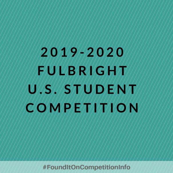 2019-2020 Fulbright U.S. Student competition