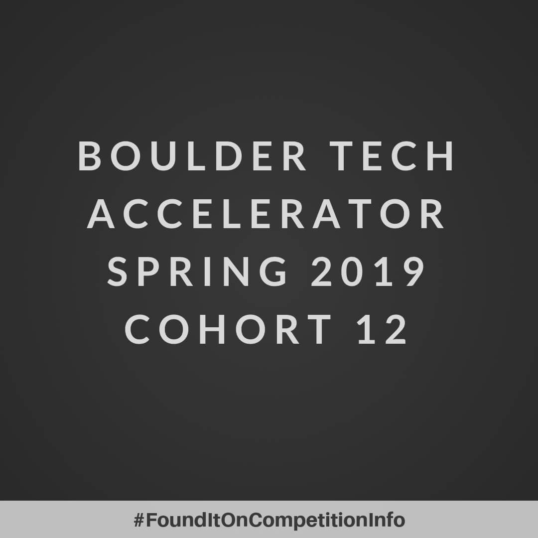 Boulder Tech Accelerator Spring 2019 Cohort 12