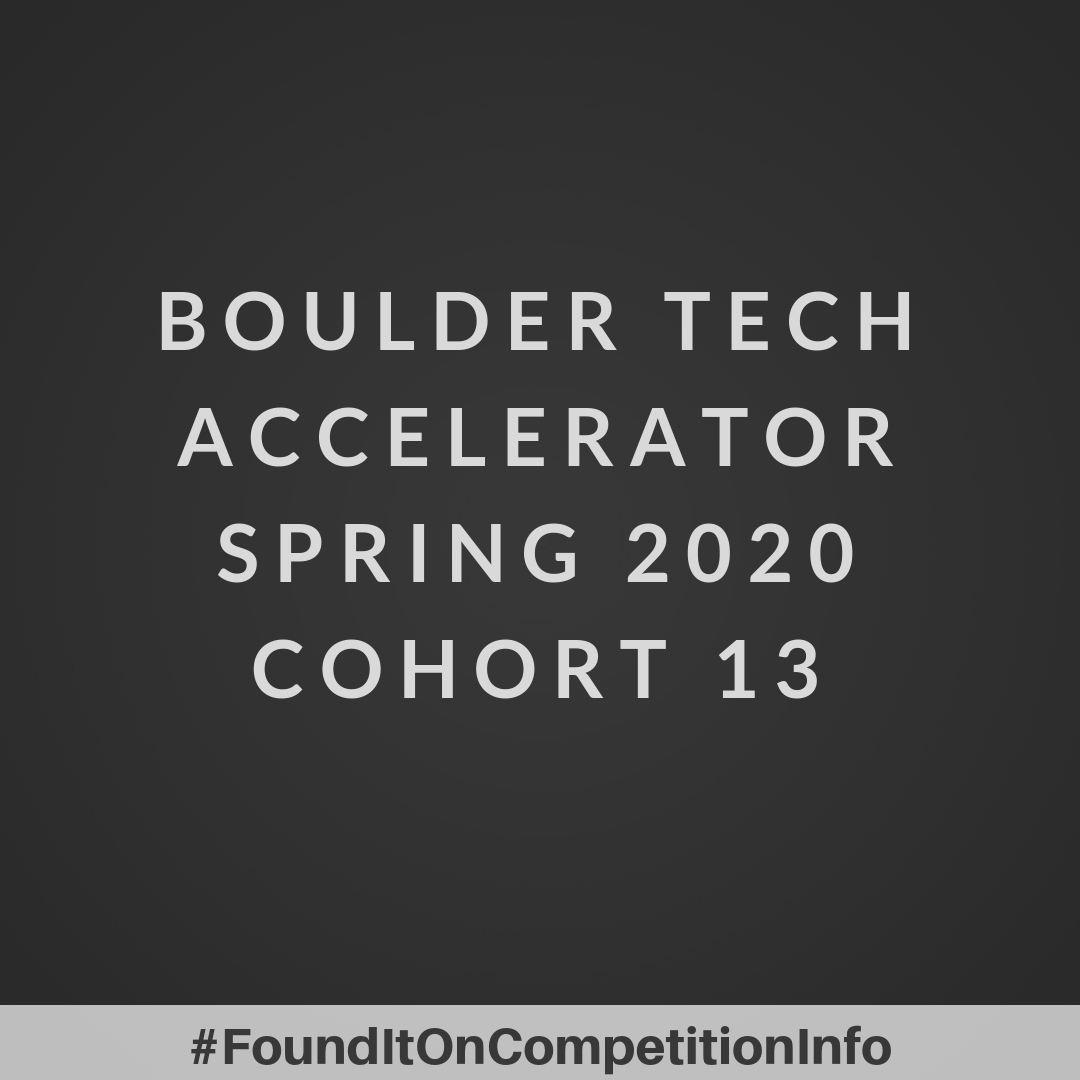 Boulder Tech Accelerator Spring 2020 Cohort 13