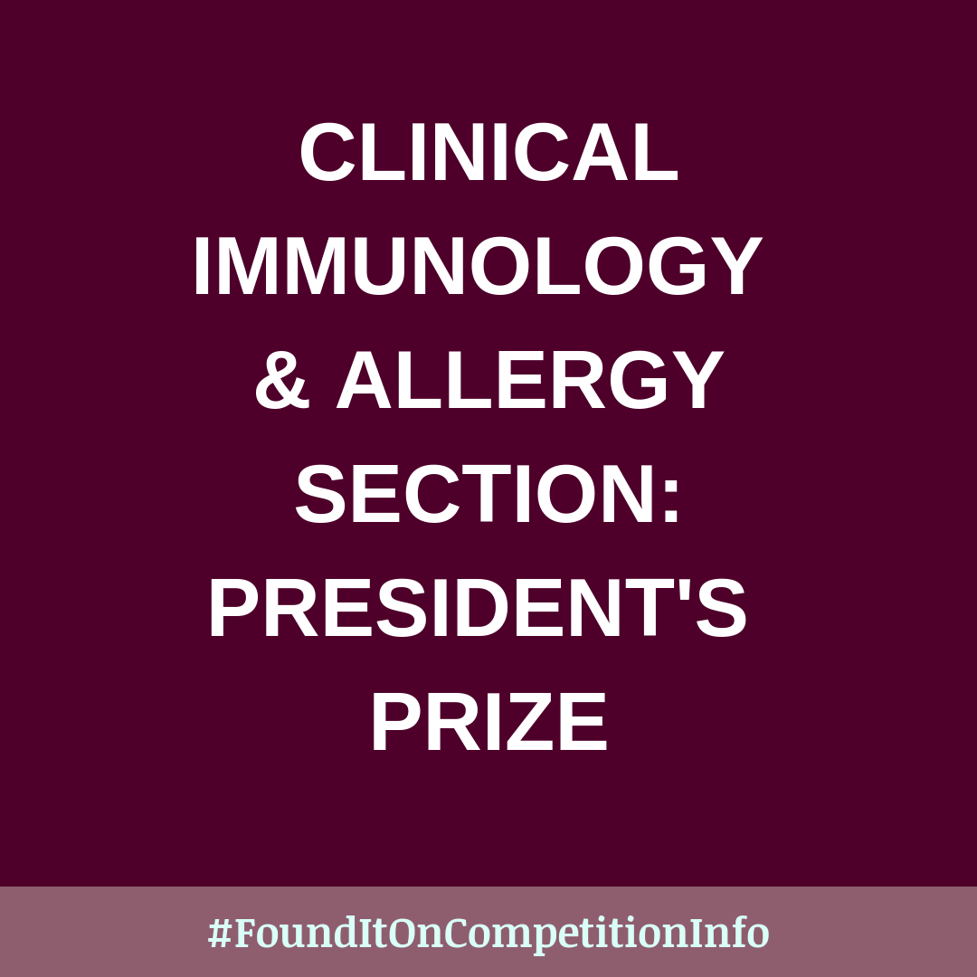 Clinical Immunology & Allergy Section: President's Prize