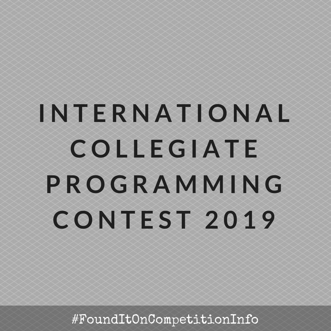 International Collegiate Programming Contest 2019