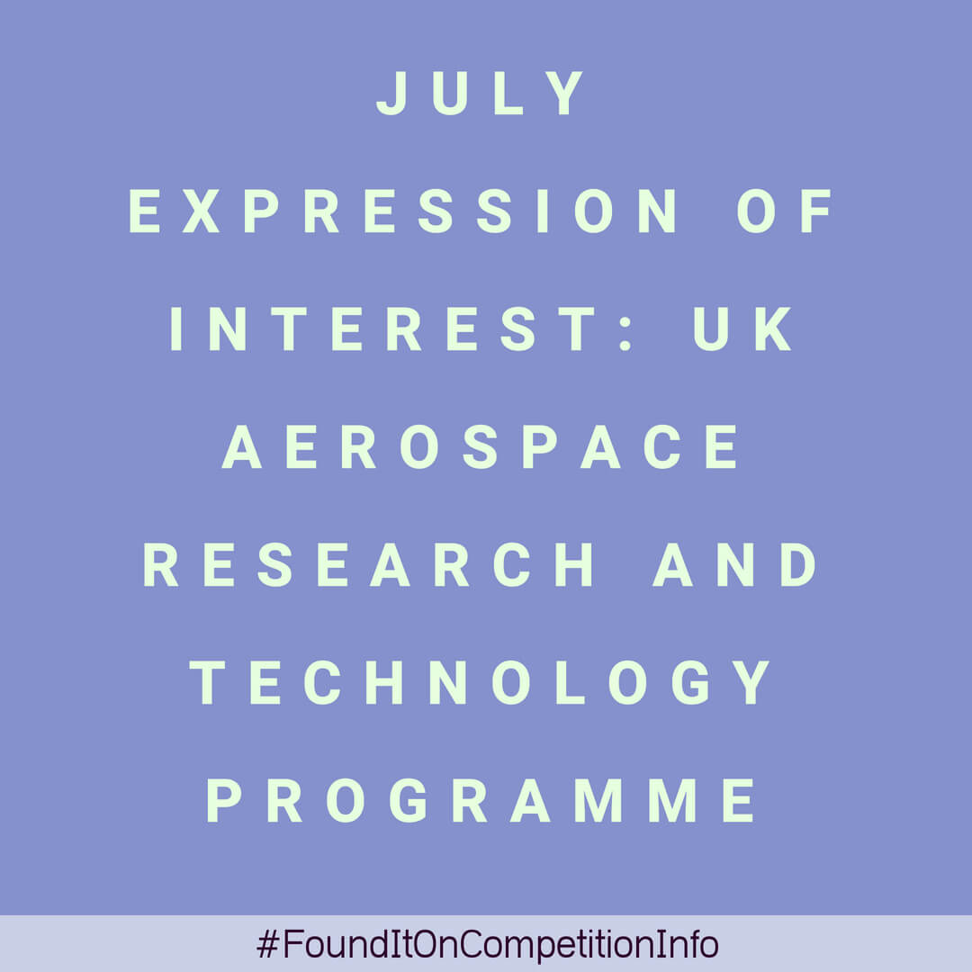 July expression of interest: UK Aerospace Research and Technology Programme