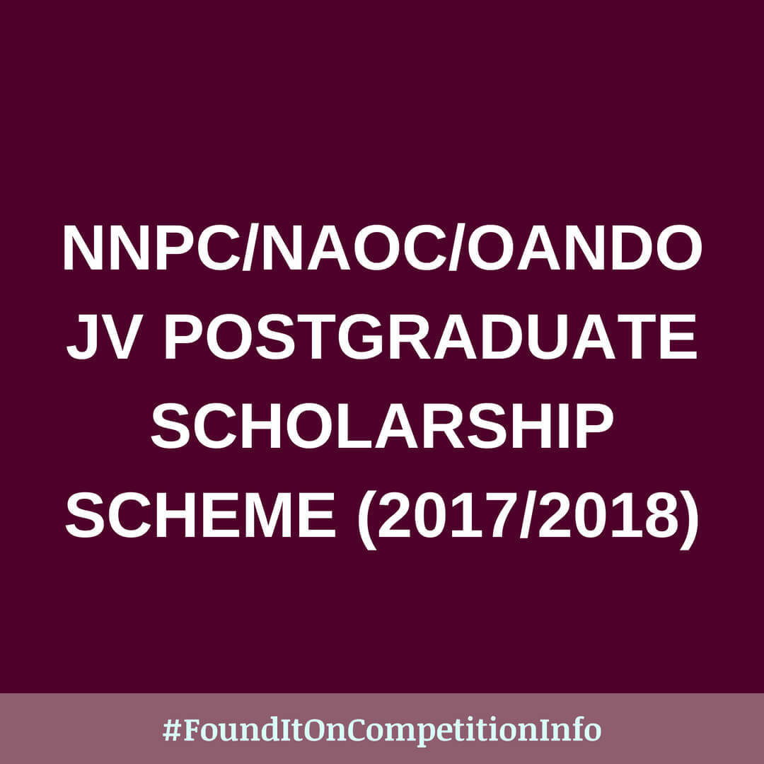 NNPC/NAOC/OANDO JV Postgraduate Scholarship Scheme (2017/2018)