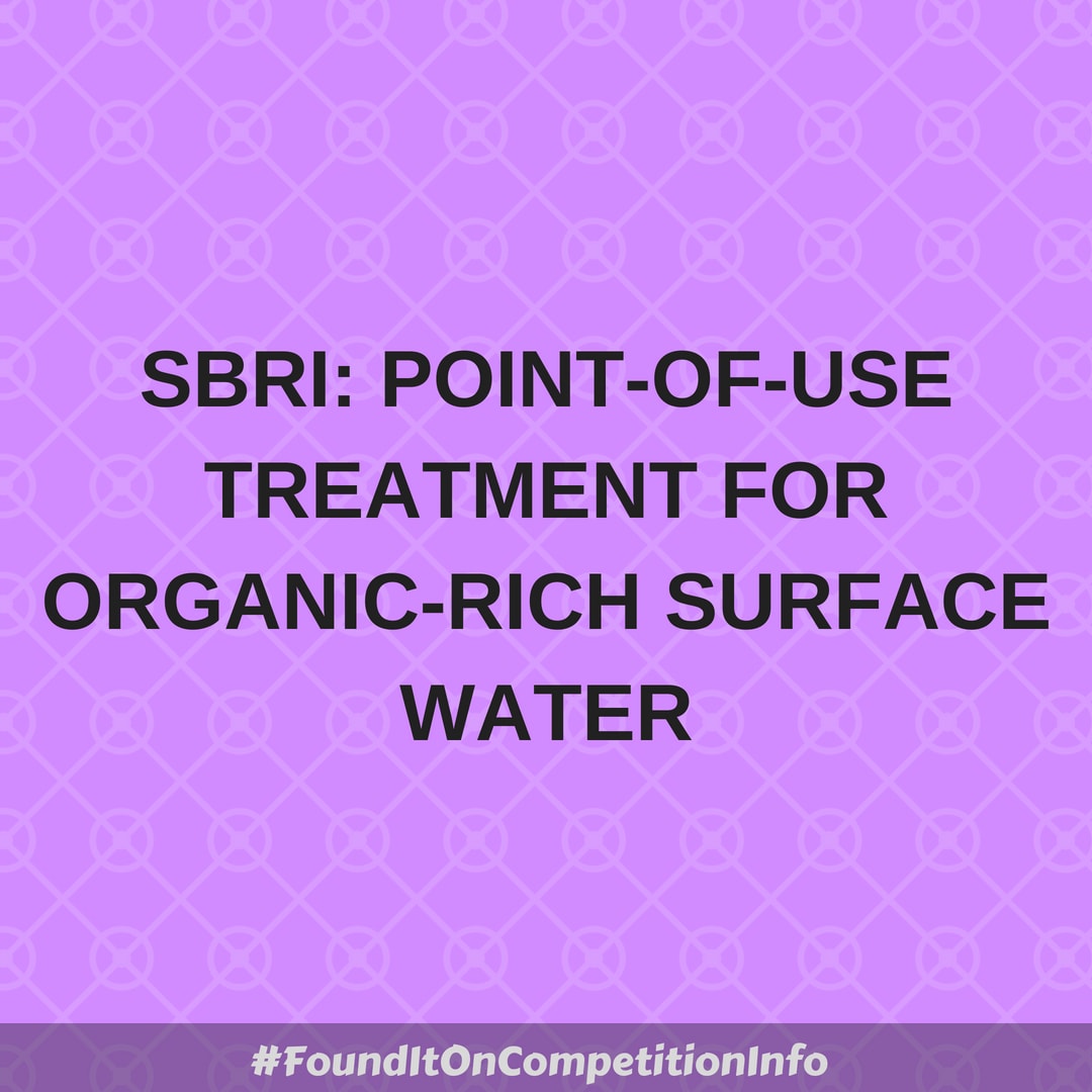 SBRI: point-of-use treatment for organic-rich surface water
